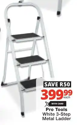 Checkers Pro Tools White 3-Step Metal Ladder offer
