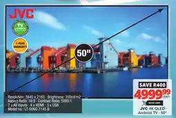 Checkers JVC 50" 4K QLED Android TV offer