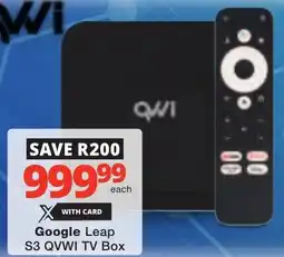 Checkers Google Leap S3 QVWI TV Box offer