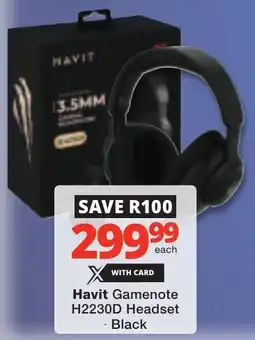 Checkers Havit Gamenote H2230D Headset offer