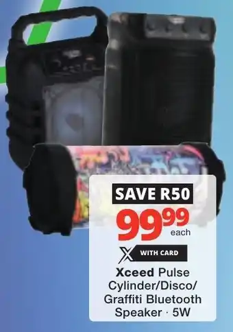 Checkers Xceed Pulse Cylinder/ Disco/ Graffiti Bluetooth Speaker offer
