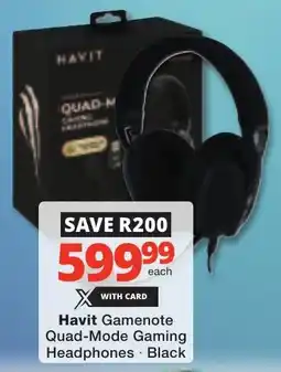 Checkers Havit Gamenote Quad-Mode Gaming Headphones offer