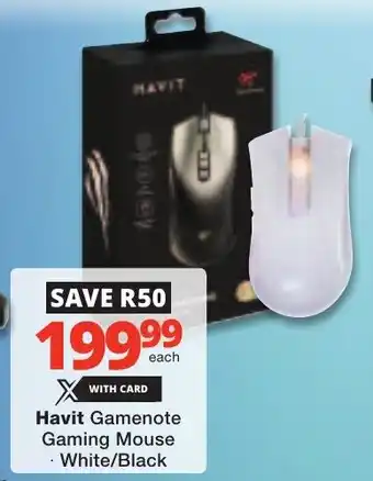 Checkers Havit Gamenote Gaming Mouse offer