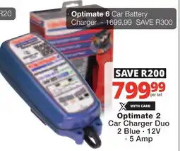 Checkers Optimate 2 Car Charger Duo 2 Blue offer