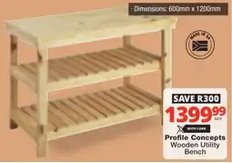 Checkers Profile Concepts Wooden Utility Bench offer