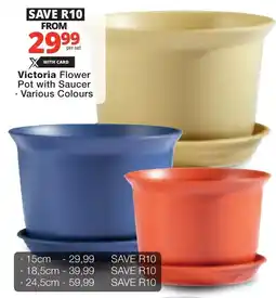 Checkers Victoria Flower Pot with Saucer offer