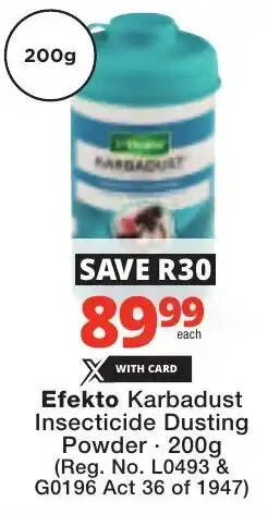 Checkers Efekto Karbadust Insecticide Dusting Powder offer