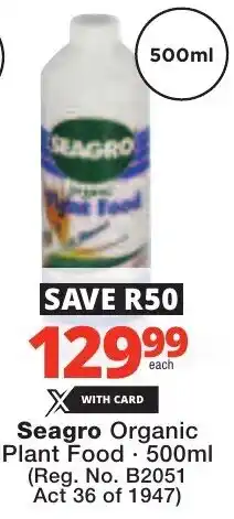 Checkers Seagro Organic Plant Food offer