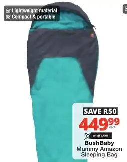 Checkers BushBaby Mummy Amazon Sleeping Bag offer