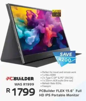 PCBuilder FLEX 15.6" Full HD IPS Portable Monitor