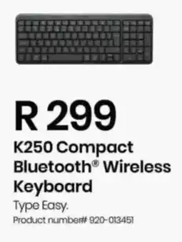 Computer Mania Logitech K250 Compact Bluetooth Wireless Keyboard offer