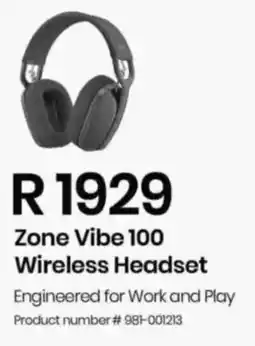 Computer Mania Logitech Zone Vibe 100 Wireless Headset offer