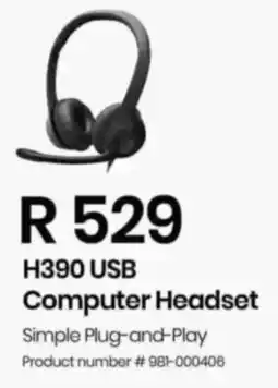 Computer Mania Logitech H390 USB Computer Headset offer