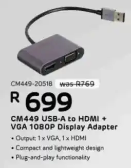 Computer Mania UGREEN CM449 USB-A to HDMI + VGA 1080P Display Adapter offer