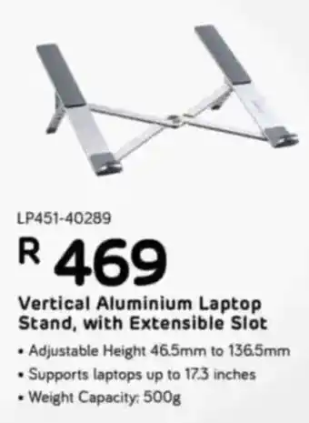 Computer Mania UGREEN Vertical Aluminium Laptop Stand, with Extensible Slot offer
