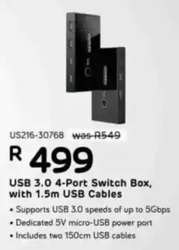 Computer Mania UGREEN USB 3.0 4-Port Switch Box, with 1.5m USB Cables offer