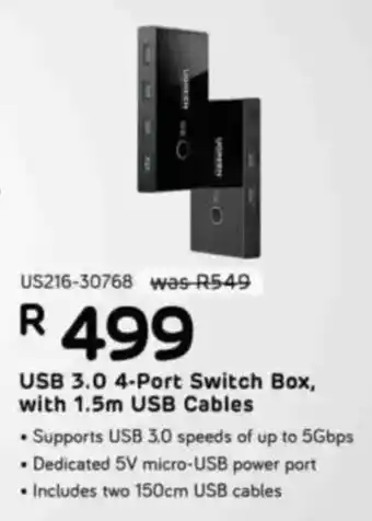 Computer Mania UGREEN USB 3.0 4-Port Switch Box, with 1.5m USB Cables offer
