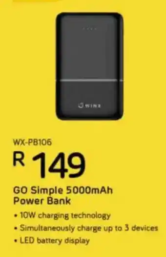 Computer Mania Winx Go Simple 5000mAh Power Bank offer