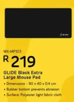 Computer Mania Winx Glide Black Extra Large Mouse Pad offer
