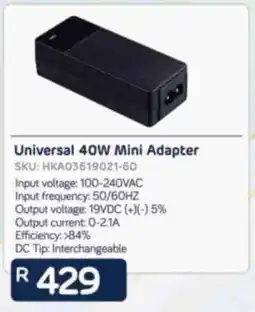 Computer Mania Huntkey Universal 40W Mini Adapter offer