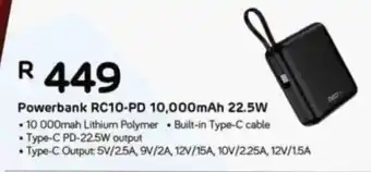 Computer Mania RED-E Powerbank RC10-PD 10,000mAh 22.5W offer