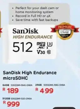 Computer Mania SanDisk High Endurance microSDHC offer