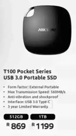 Computer Mania HIKSEMI T100 Pocket Series USB 3.0 Portable SSD offer