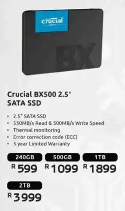 Computer Mania Crucial BX500 2.5" SATA SSD offer