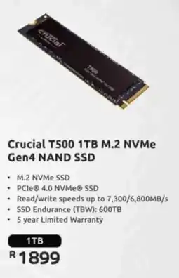 Computer Mania Crucial T500 1TB M.2 NVMe Gen4 NAND SSD offer