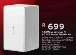 Computer Mania Mercusys 300Mbps Wireless N 4G LTE Router MB110-4G offer
