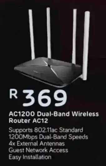Computer Mania Mercusys AC1200 Dual-Band Wireless Router AC12 offer