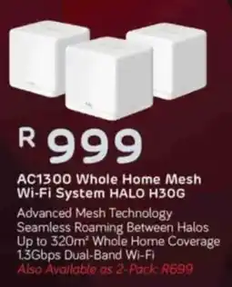 Computer Mania Mercusys AC1300 Whole Home Mesh Wi-Fi System HALO H30G offer