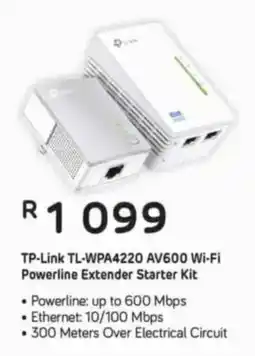 Computer Mania TP-Link TL-WPA4220 AV600 Wi-Fi Powerline Extender Starter Kit offer