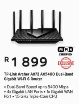Computer Mania TP-Link Archer AX72 AX5400 Dual-Band Gigabit Wi-Fi 6 Router offer