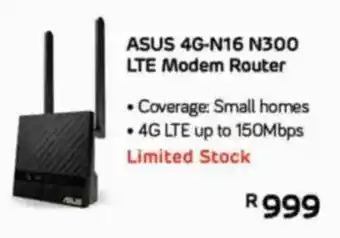 Computer Mania ASUS 4G-N16 N300 LTE Modem Router offer