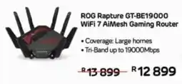 Computer Mania ASUS ROG Rapture GT-BE19000 WiFi 7 AiMesh Gaming Router offer