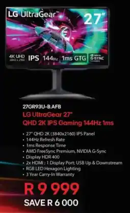 Computer Mania LG UltraGear 27" QHD 2K IPS Gaming 144Hz 1ms offer