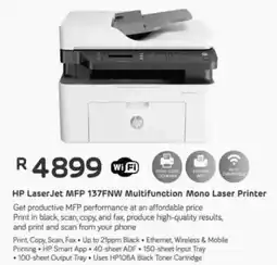 Computer Mania HP LaserJet MFP 137FNW Multifunction Mono Laser Printer offer