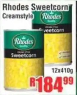 Devland Cash And Carry Rhodes Sweetcorn Creamstyle offer