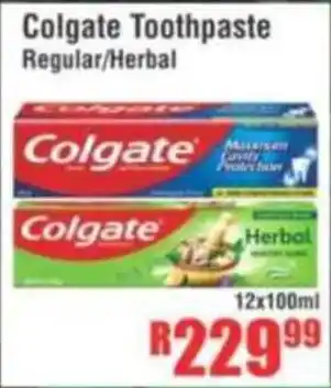 Devland Cash And Carry Colgate Toothpaste Regular/ Herbal offer