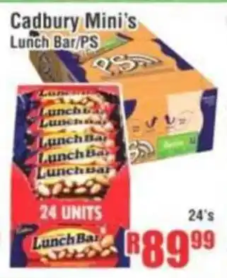 Devland Cash And Carry Cadbury Mini's Lunch Bar/ PS offer