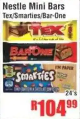 Devland Cash And Carry Nestle Mini Bars Tex/ Smarties/ Bar-One offer