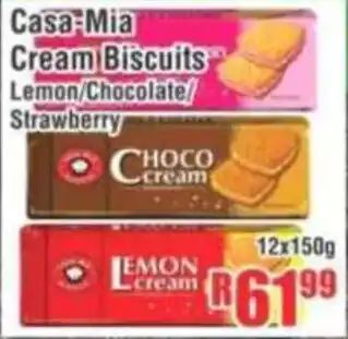 Devland Cash And Carry Casa Mia Cream Biscuits Lemon/ Chocolate/ Strawberry offer
