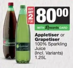 Spar Appletiser or Grapetiser 100% Sparkling Juice offer