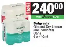 Spar Belgravia Gin and Dry Lemon Cans offer