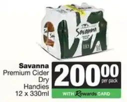 Spar Savanna Premium Cider Dry Handies offer