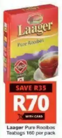 Checkers Laager Pure Rooibos Teabags offer