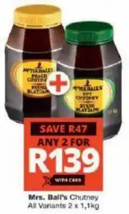 Checkers Mrs. Ball's Chutney All Variants offer