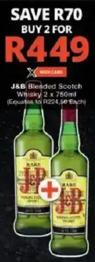 Checkers J&B Blended Scotch Whisky offer