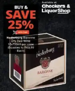 Checkers Nederburg Baronne Dry Red Wine offer